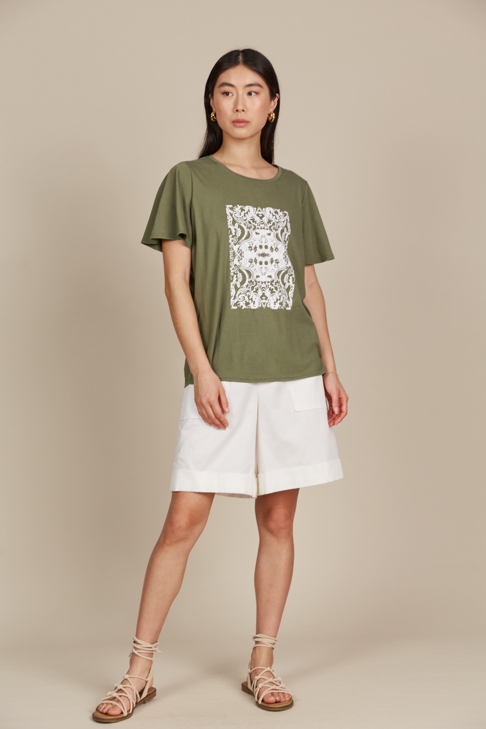 Esme Tshirt - Olive - Isle of Mine Clothing - Top Tshirt S/S