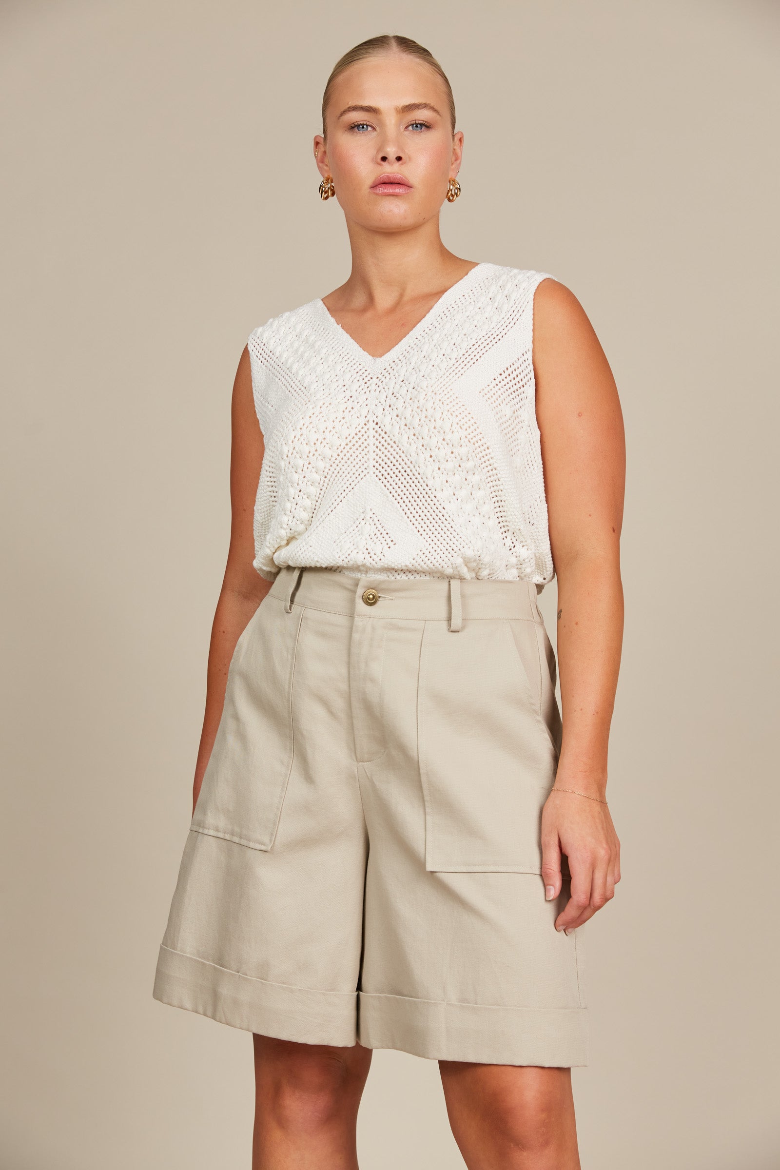 Lucille Bermuda Short - Canvas - Isle of Mine Clothing - Short Linen