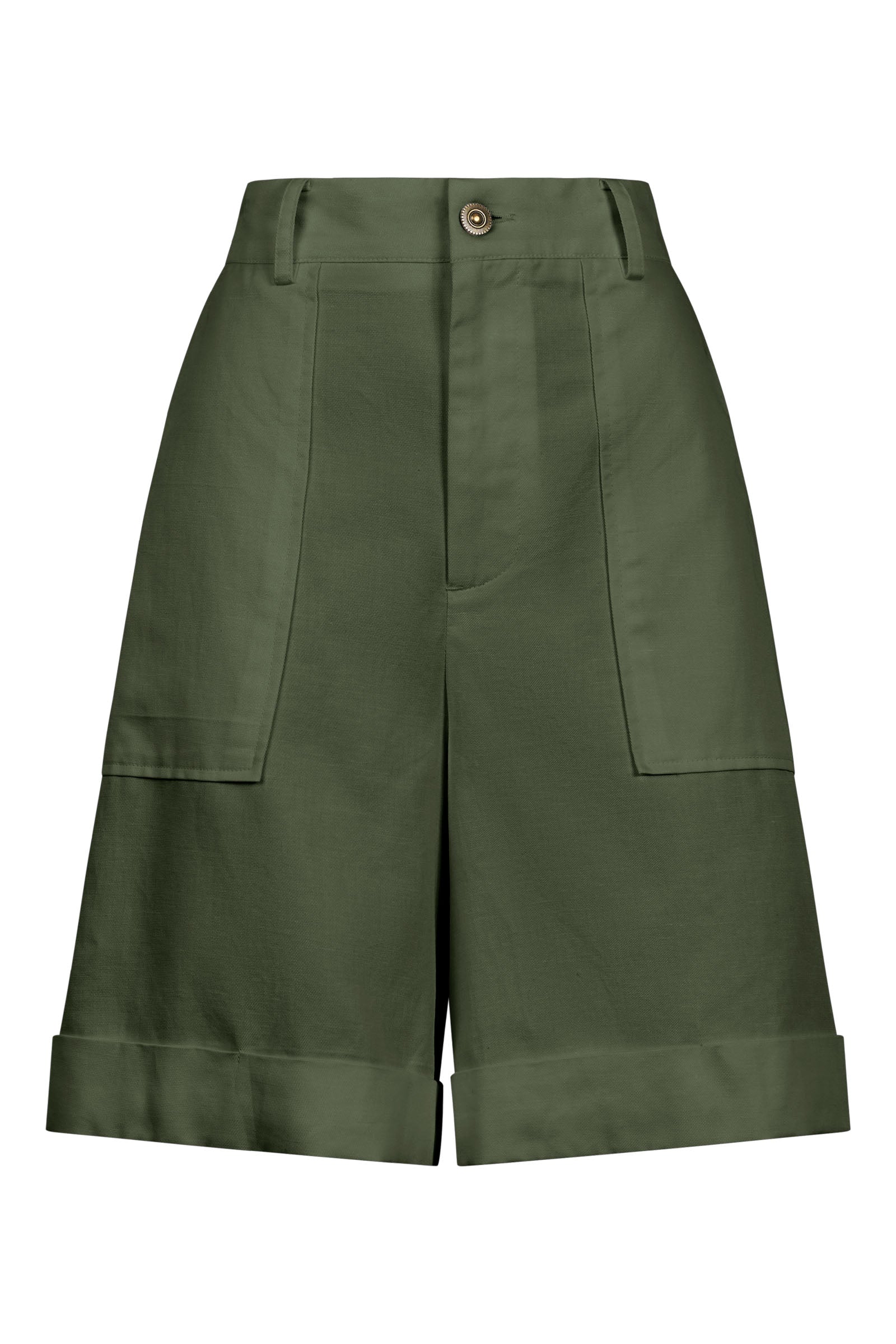 Lucille Bermuda Short - Olive - Isle of Mine Clothing - Short Linen