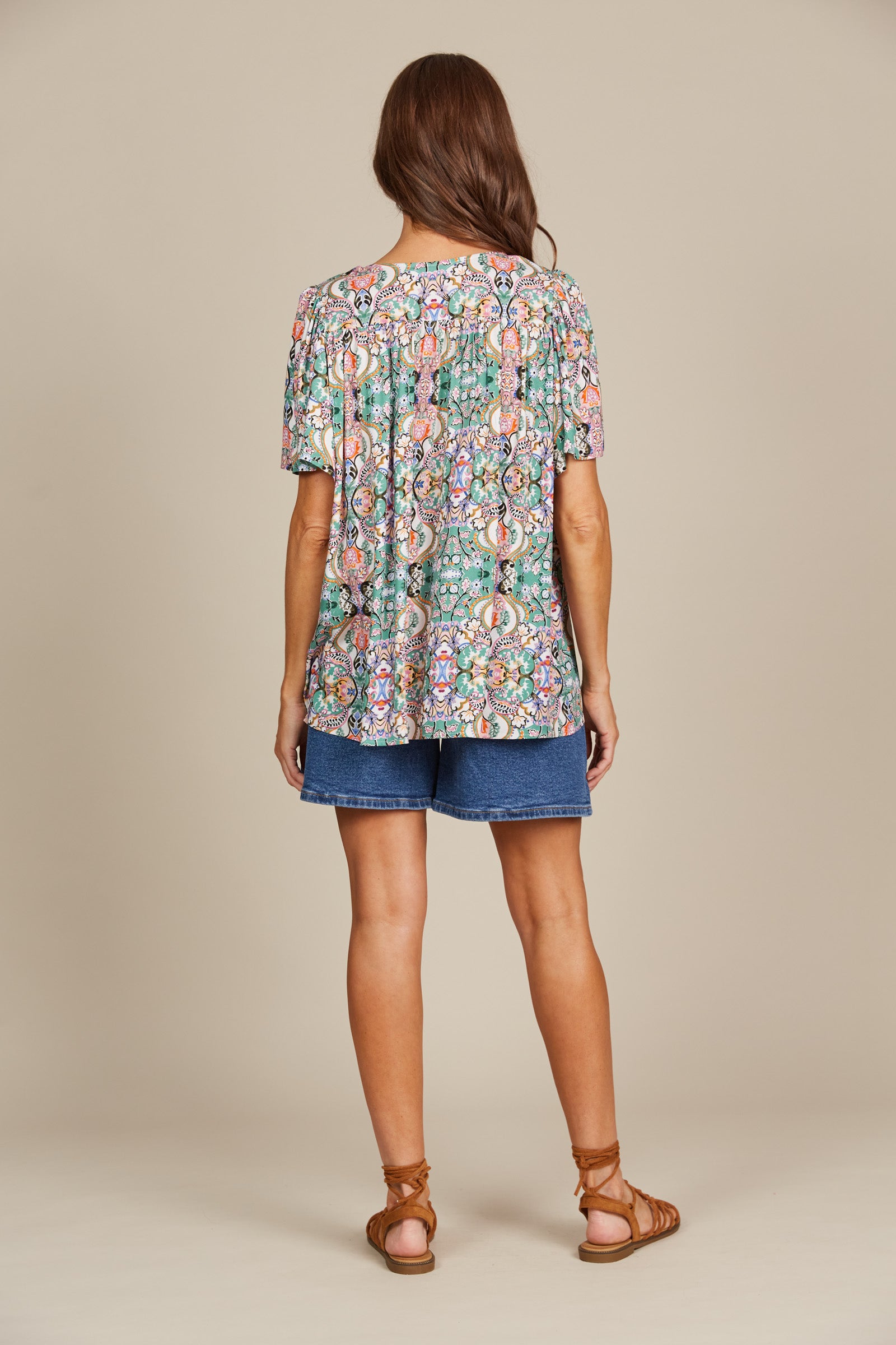 Esme Blouse - Lotus Fleuron - Isle of Mine Clothing - Top S/S