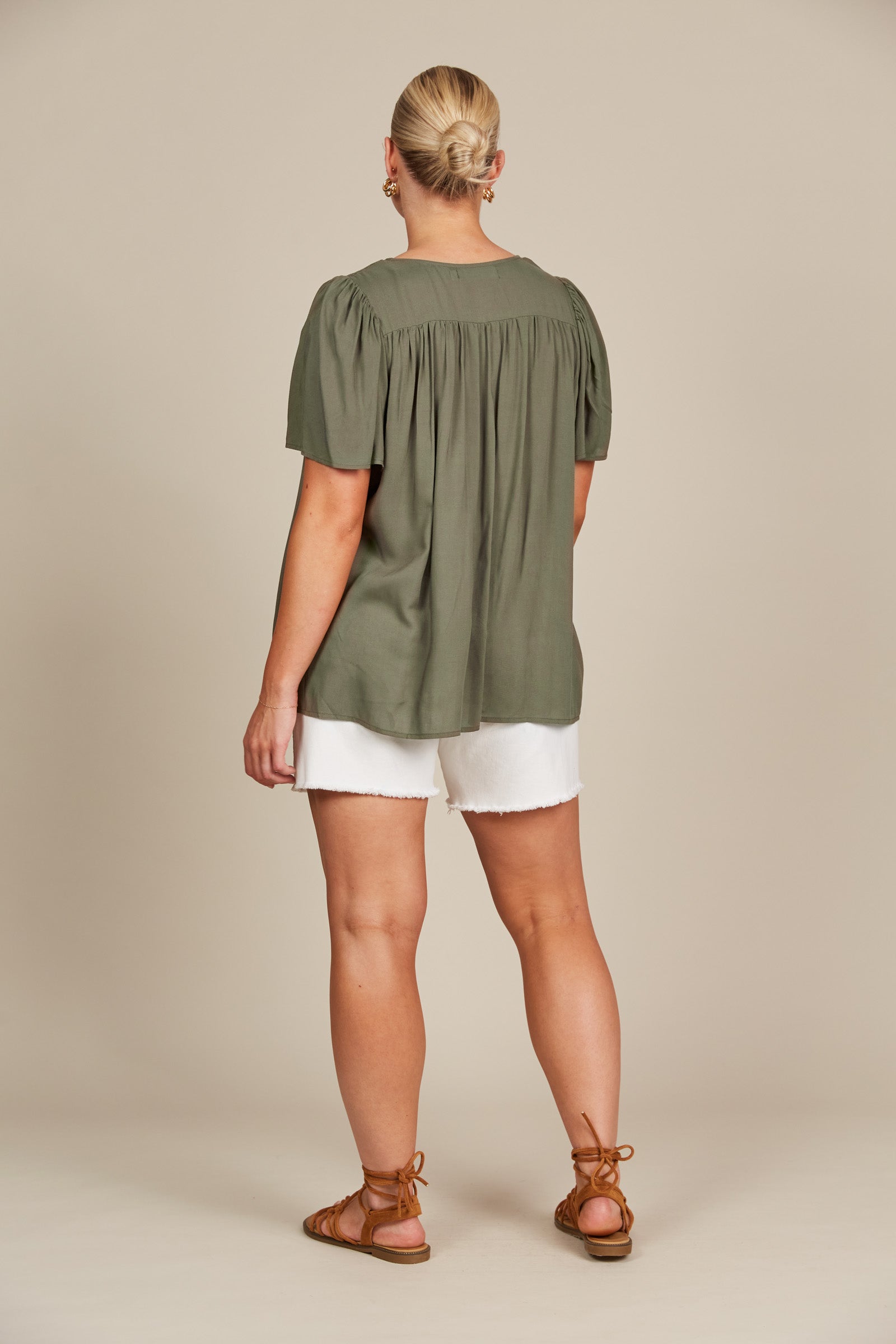 Esme Blouse - Olive - Isle of Mine Clothing - Top S/S