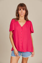 Esme Blouse - Raspberry - Isle of Mine Clothing - Top S/S