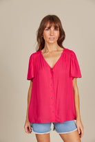 Esme Blouse - Raspberry - Isle of Mine Clothing - Top S/S