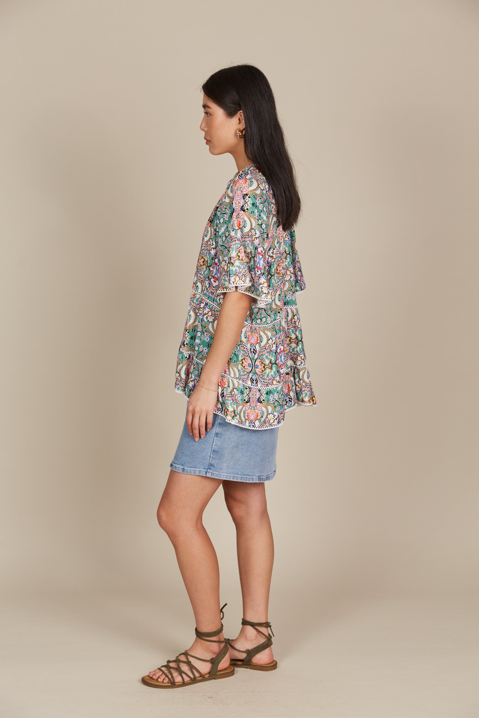 Esme Top - Lotus Fleuron - Isle of Mine Clothing - Top S/S