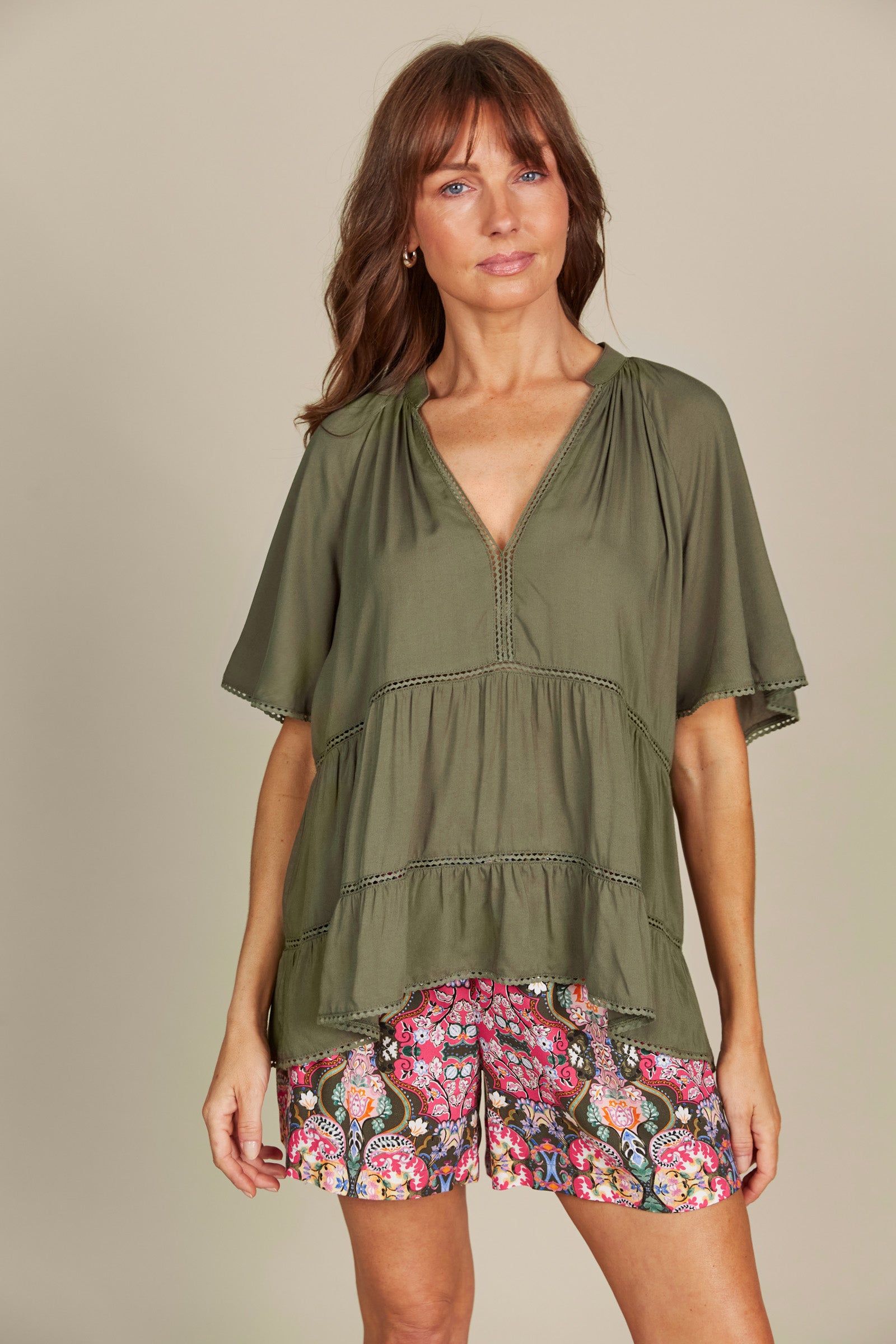 Esme Top - Olive - Isle of Mine Clothing - Top S/S