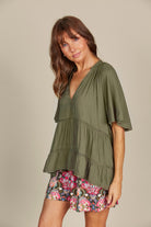 Esme Top - Olive - Isle of Mine Clothing - Top S/S