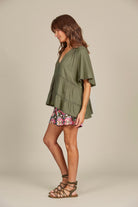 Esme Top - Olive - Isle of Mine Clothing - Top S/S