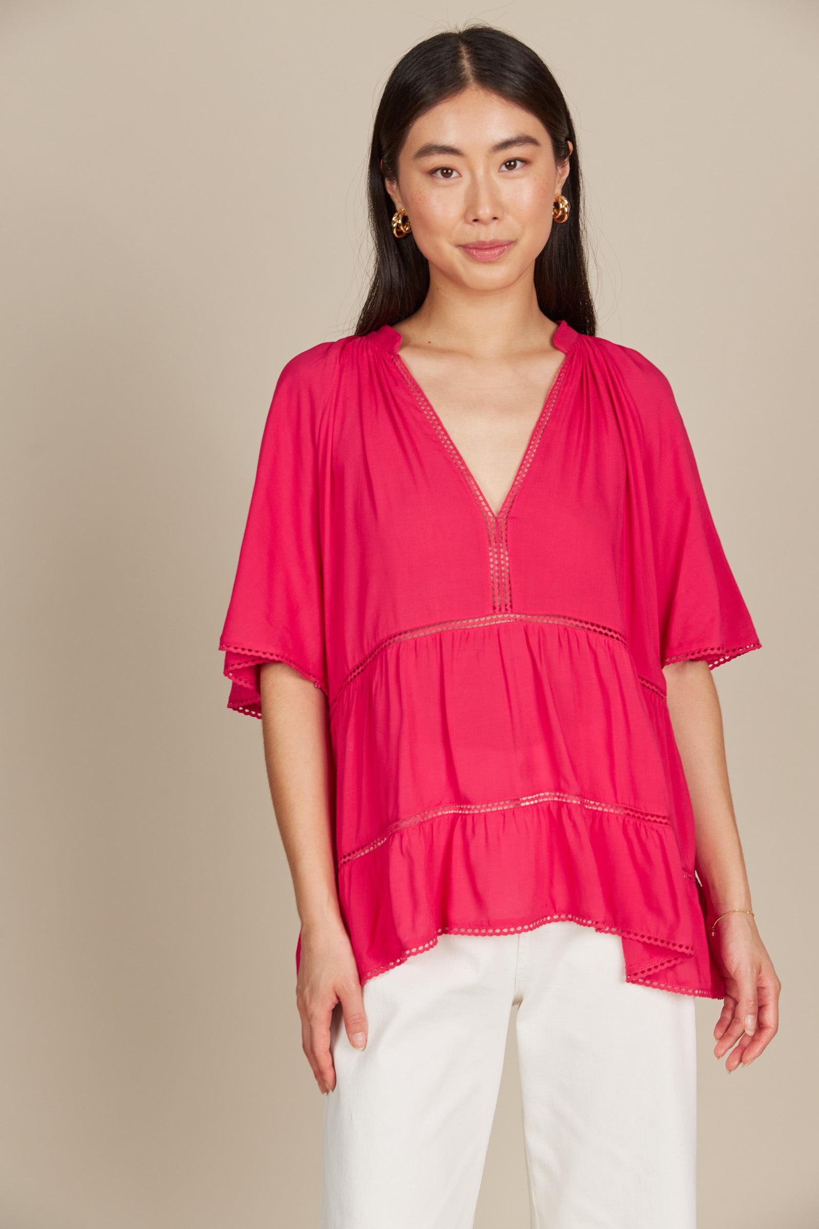 Esme Top - Raspberry - Isle of Mine Clothing - Top S/S