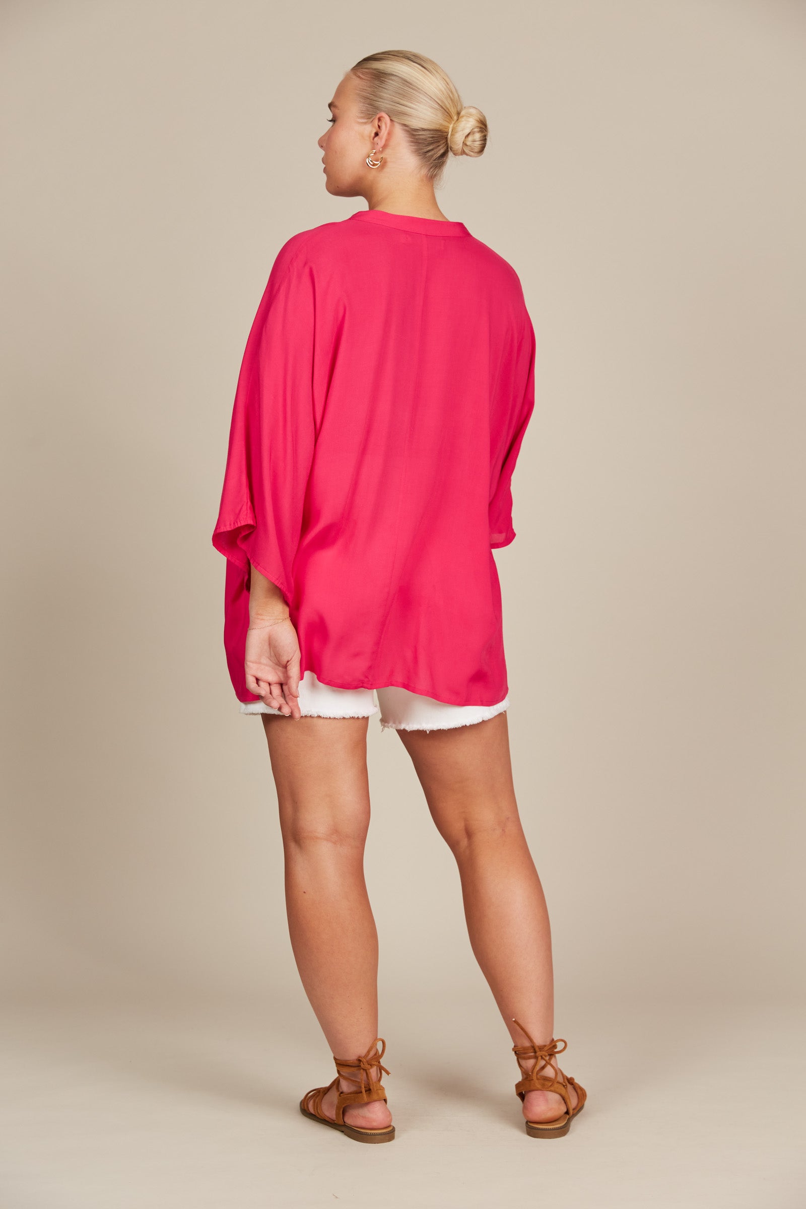 Esme Relaxed Top - Raspberry - Isle of Mine Clothing - Top L/S