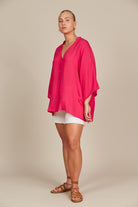 Esme Relaxed Top - Raspberry - Isle of Mine Clothing - Top L/S