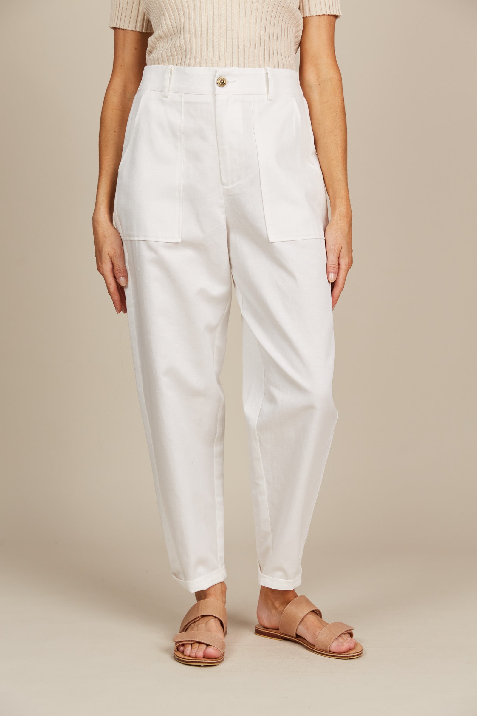 Lucille Pant - Lotus - Isle of Mine Clothing - Pant Relaxed Crop Linen