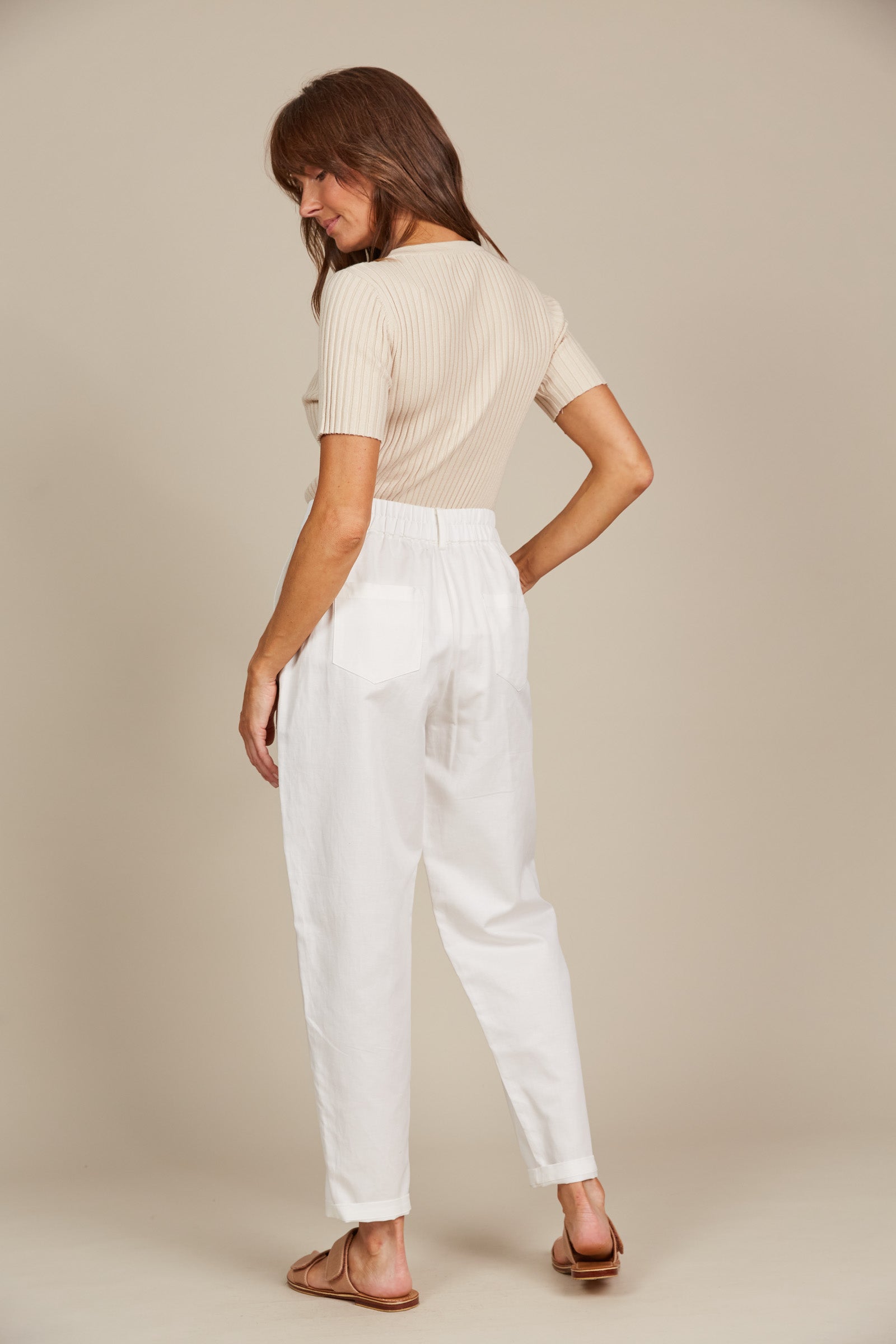 Lucille Pant - Lotus - Isle of Mine Clothing - Pant Relaxed Crop Linen