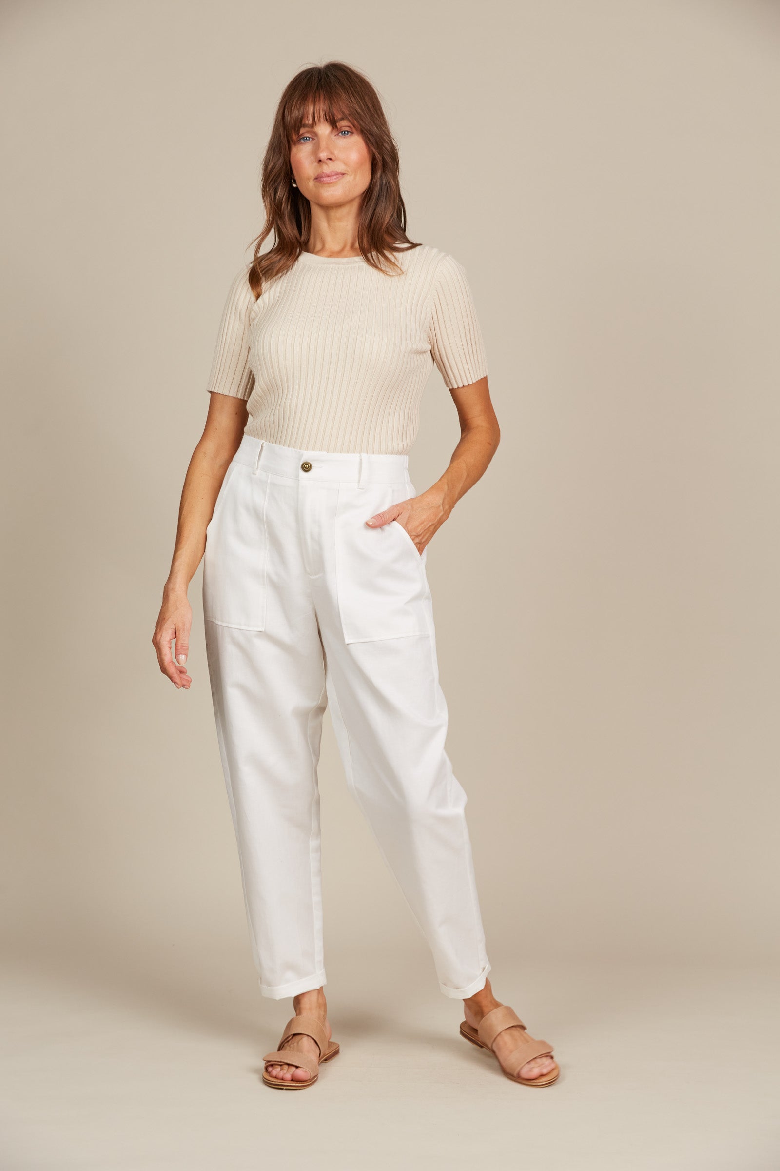 Lucille Pant - Lotus - Isle of Mine Clothing - Pant Relaxed Crop Linen