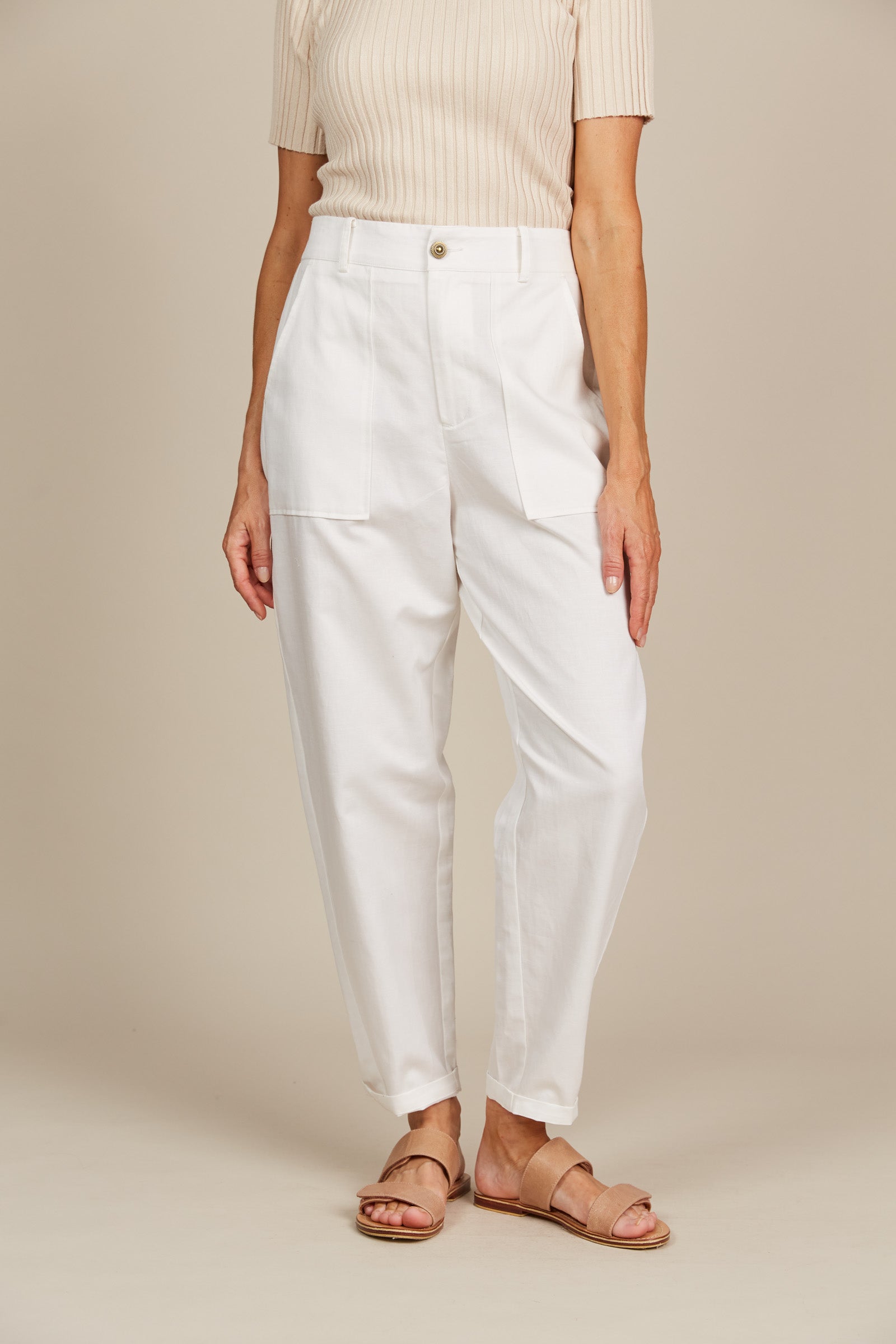 Lucille Pant - Lotus - Isle of Mine Clothing - Pant Relaxed Crop Linen