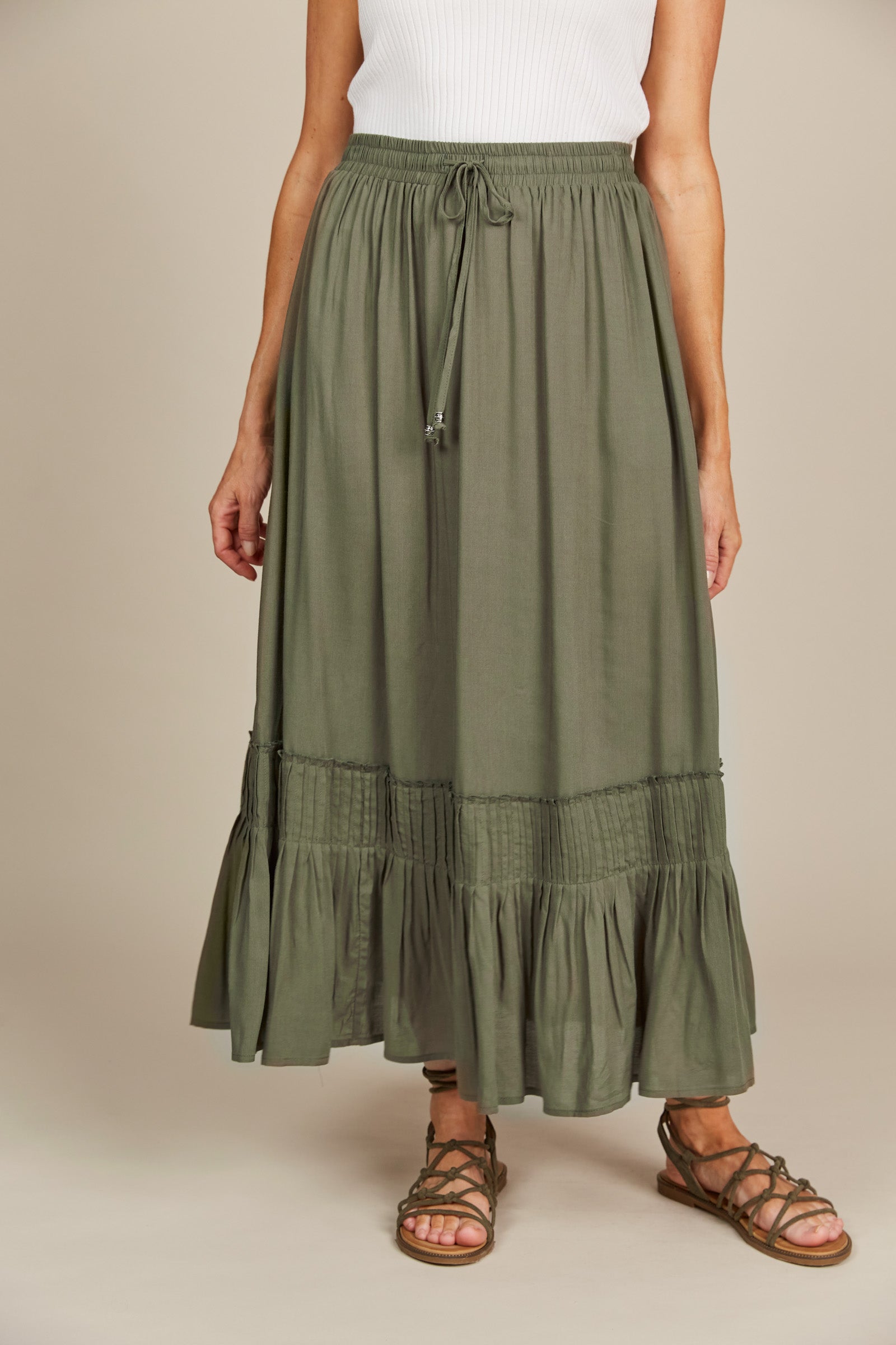 Esme Maxi Skirt - Olive - Isle of Mine Clothing - Skirt Maxi