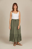 Esme Maxi Skirt - Olive - Isle of Mine Clothing - Skirt Maxi