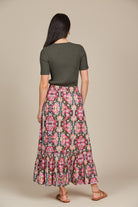 Esme Maxi Skirt - Olive Fleuron - Isle of Mine Clothing - Skirt Maxi