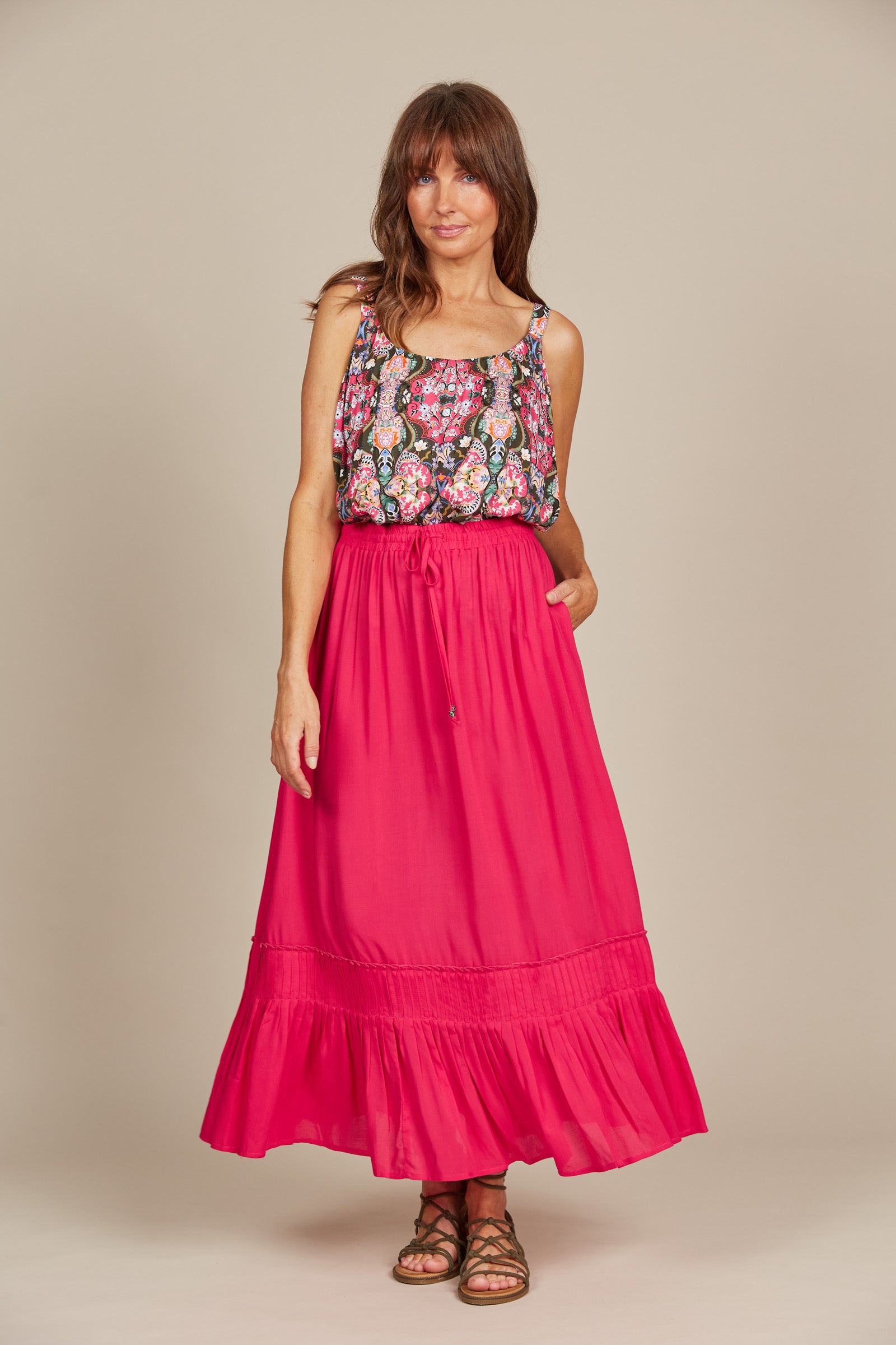 Esme Maxi Skirt - Raspberry - Isle of Mine Clothing - Skirt Maxi