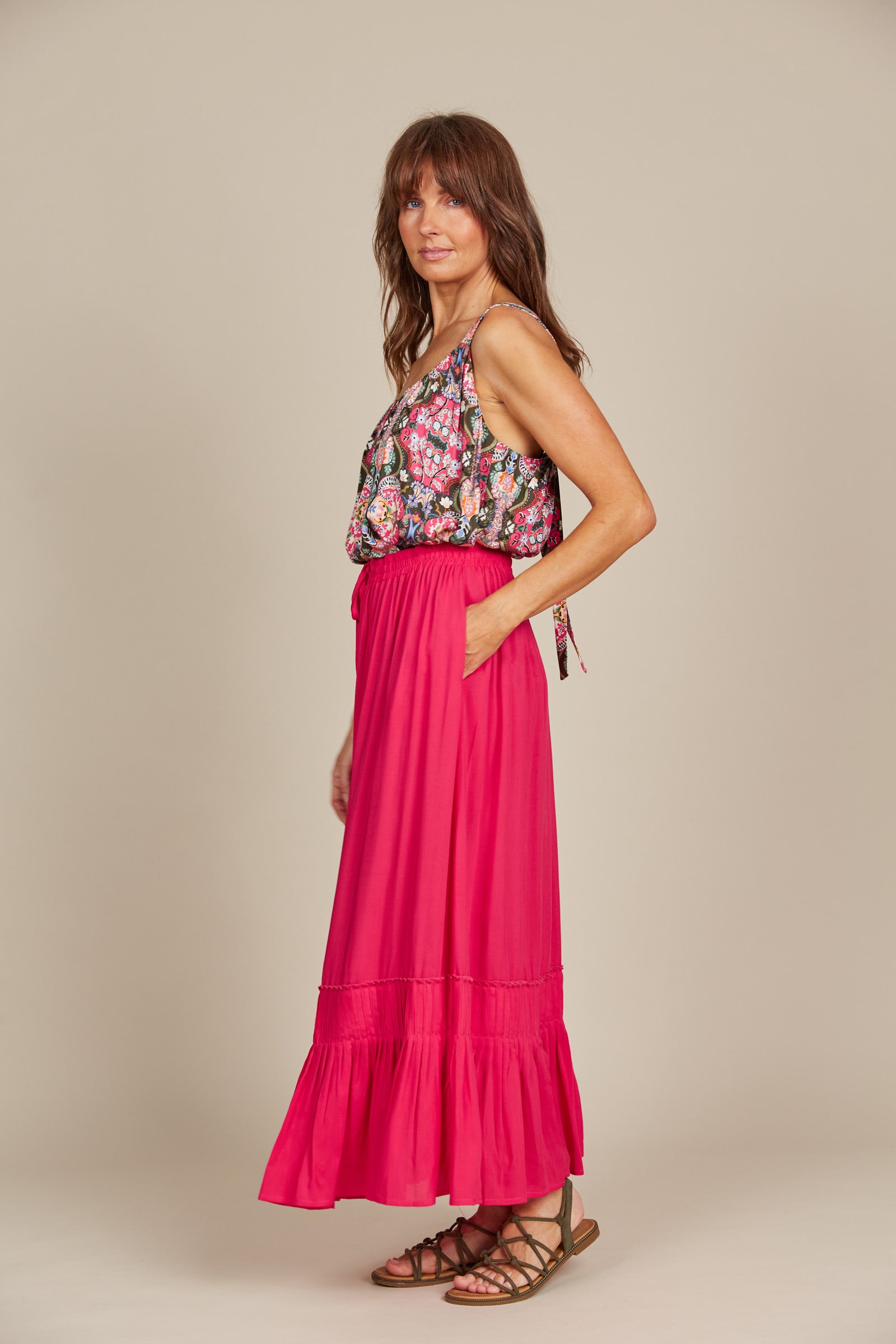 Esme Maxi Skirt - Raspberry - Isle of Mine Clothing - Skirt Maxi