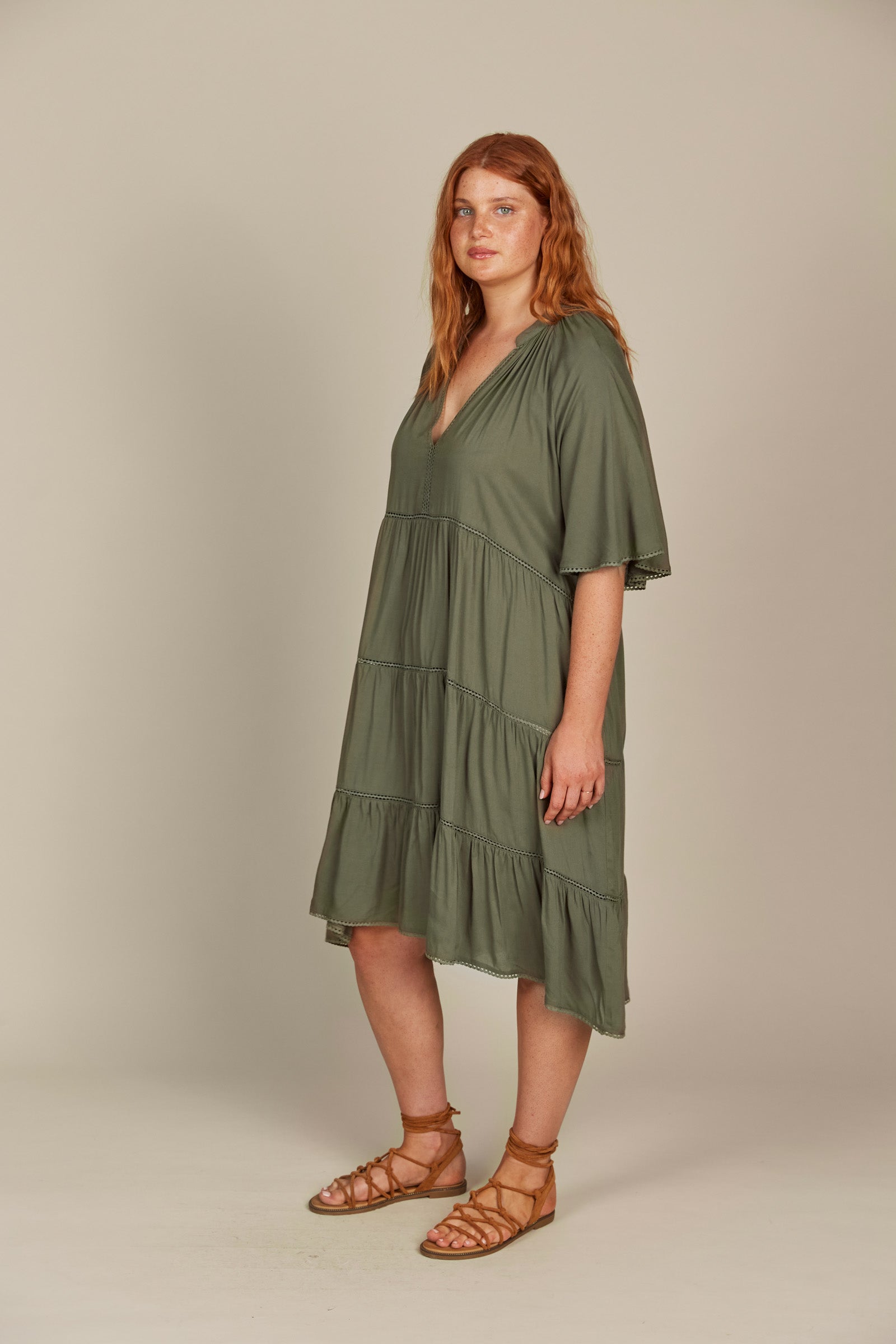 Esme Dress - Olive - Isle of Mine Clothing - Dress Mid