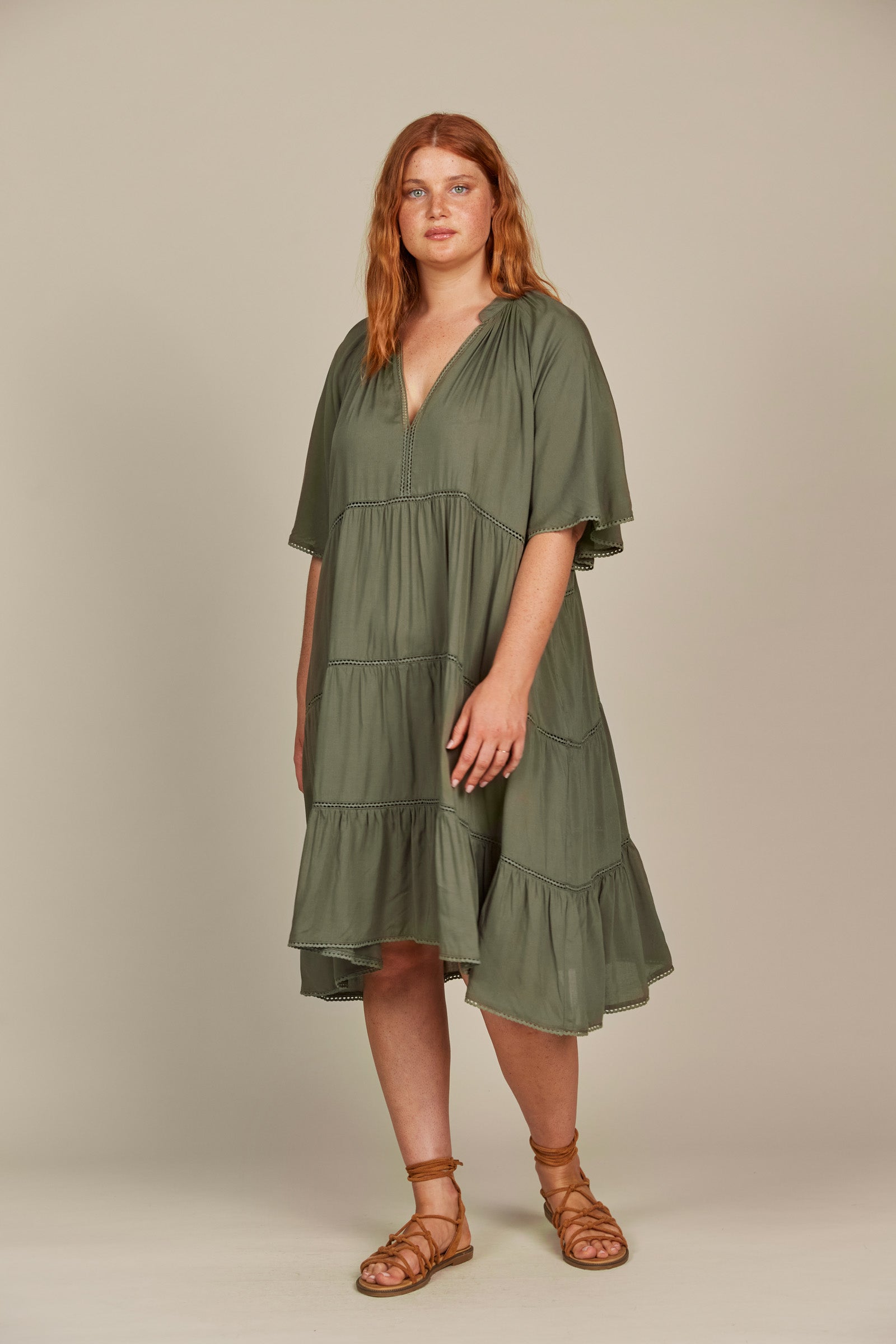 Esme Dress - Olive - Isle of Mine Clothing - Dress Mid