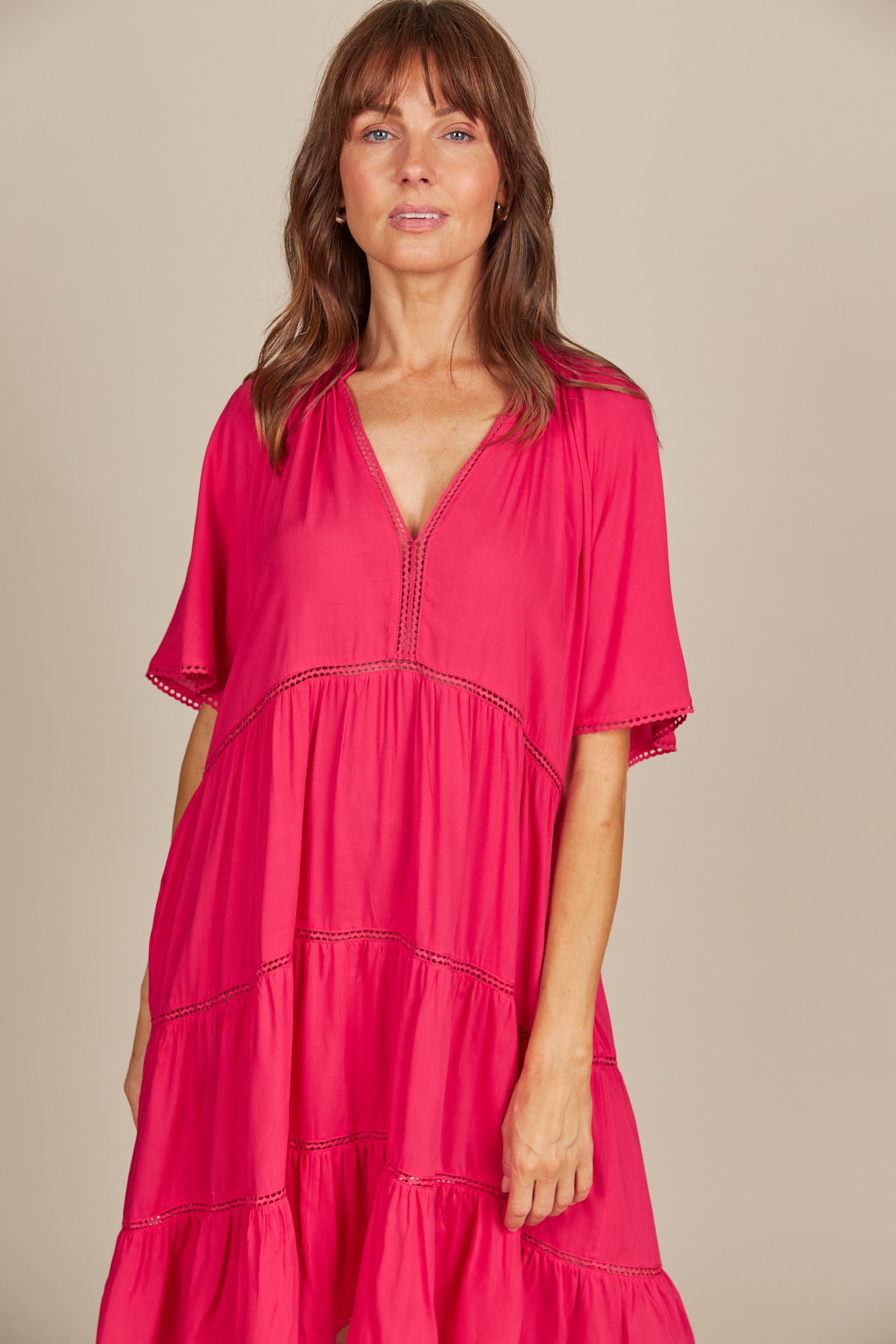 Esme Dress - Raspberry - Isle of Mine Clothing - Dress Mid