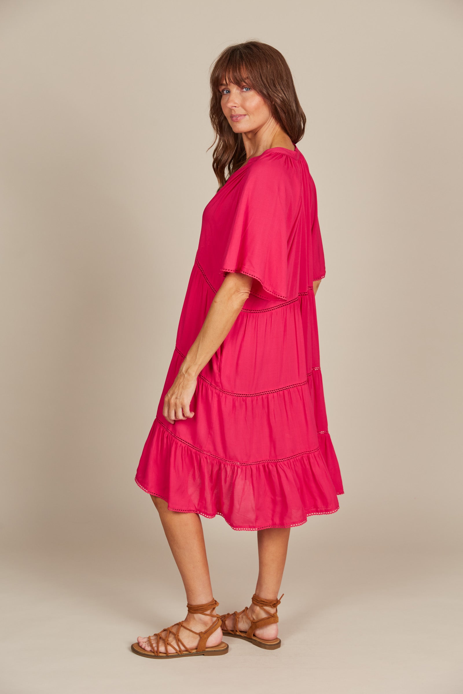 Esme Dress - Raspberry - Isle of Mine Clothing - Dress Mid