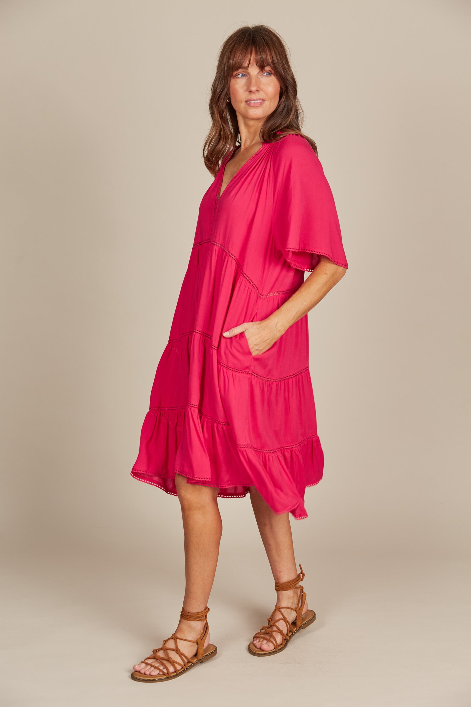 Esme Dress - Raspberry - Isle of Mine Clothing - Dress Mid