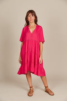 Esme Dress - Raspberry - Isle of Mine Clothing - Dress Mid