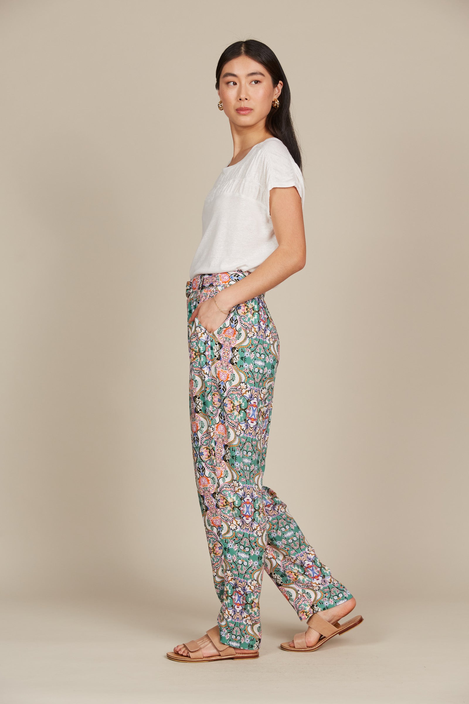 Esme Pant - Lotus Fleuron - Isle of Mine Clothing - Pant Relaxed