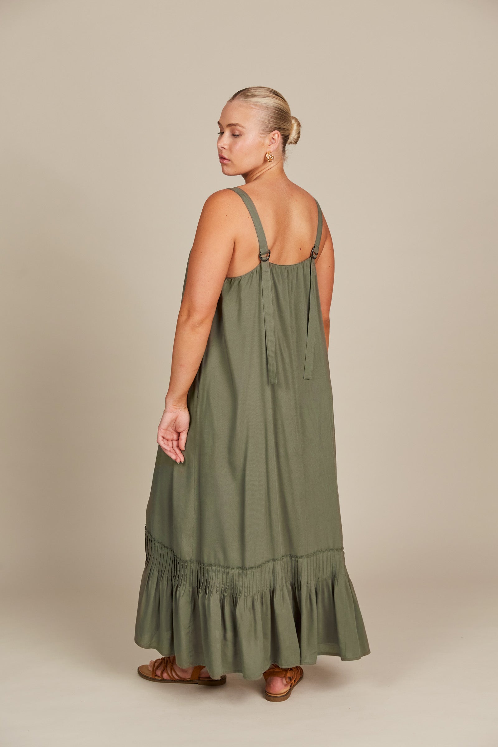 Esme Tank Dress - Olive - Isle of Mine Clothing - Dress Strappy Maxi