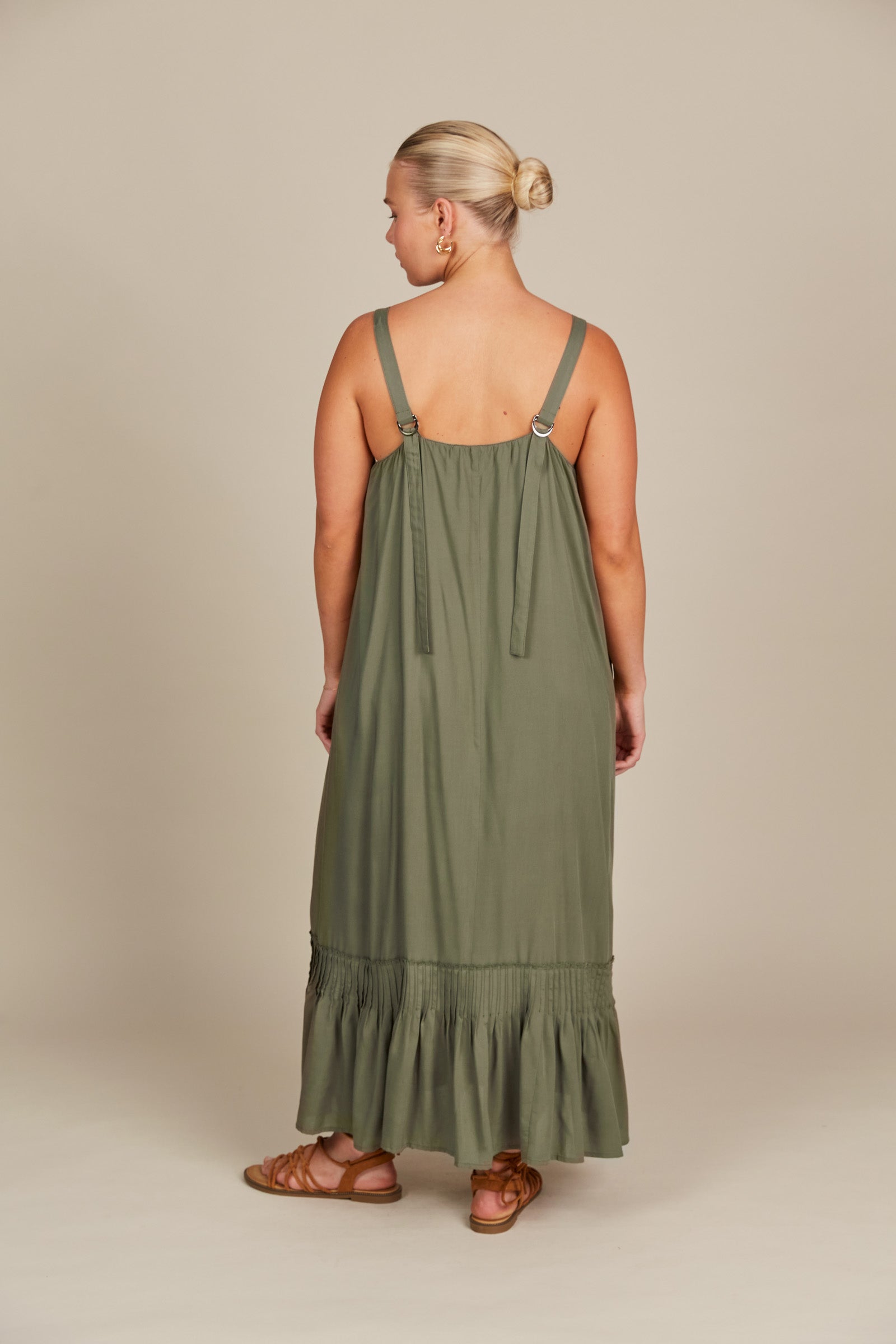 Esme Tank Dress - Olive - Isle of Mine Clothing - Dress Strappy Maxi