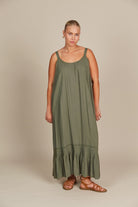 Esme Tank Dress - Olive - Isle of Mine Clothing - Dress Strappy Maxi