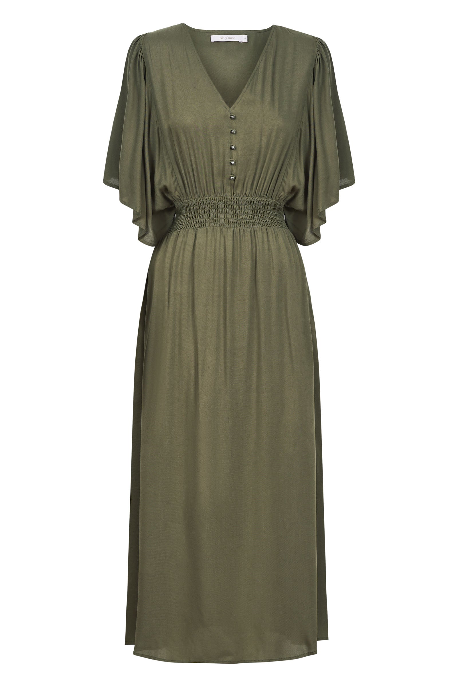 Esme Button Dress - Olive - Isle of Mine Clothing - Dress Maxi