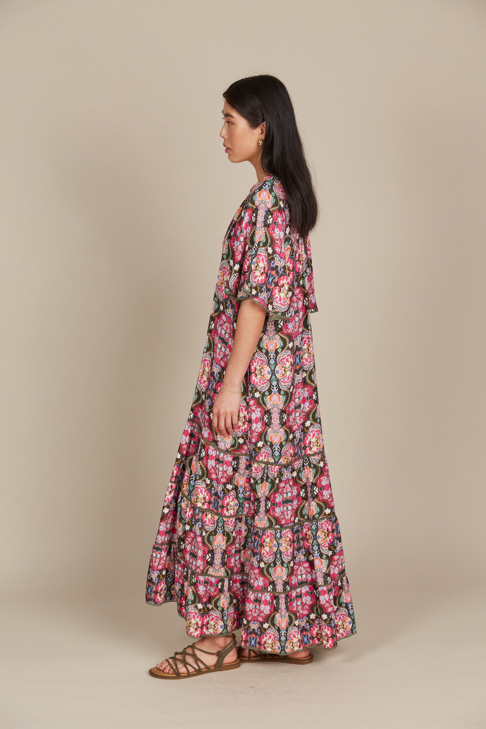 Esme Maxi - Olive Fleuron - Isle of Mine Clothing - Dress Maxi