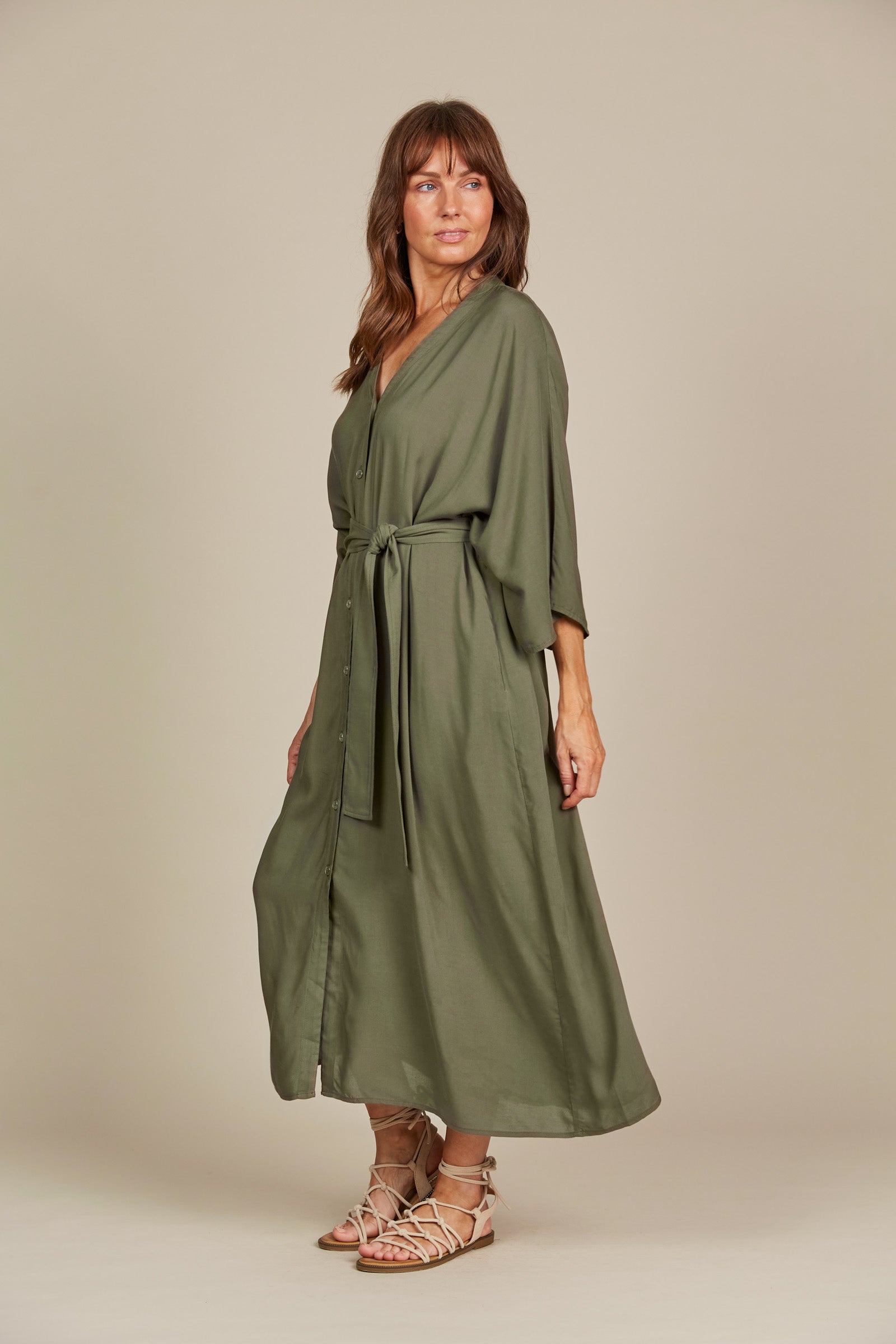 Esme Relaxed Dress - Olive - Isle of Mine Clothing - Dress Maxi One Size