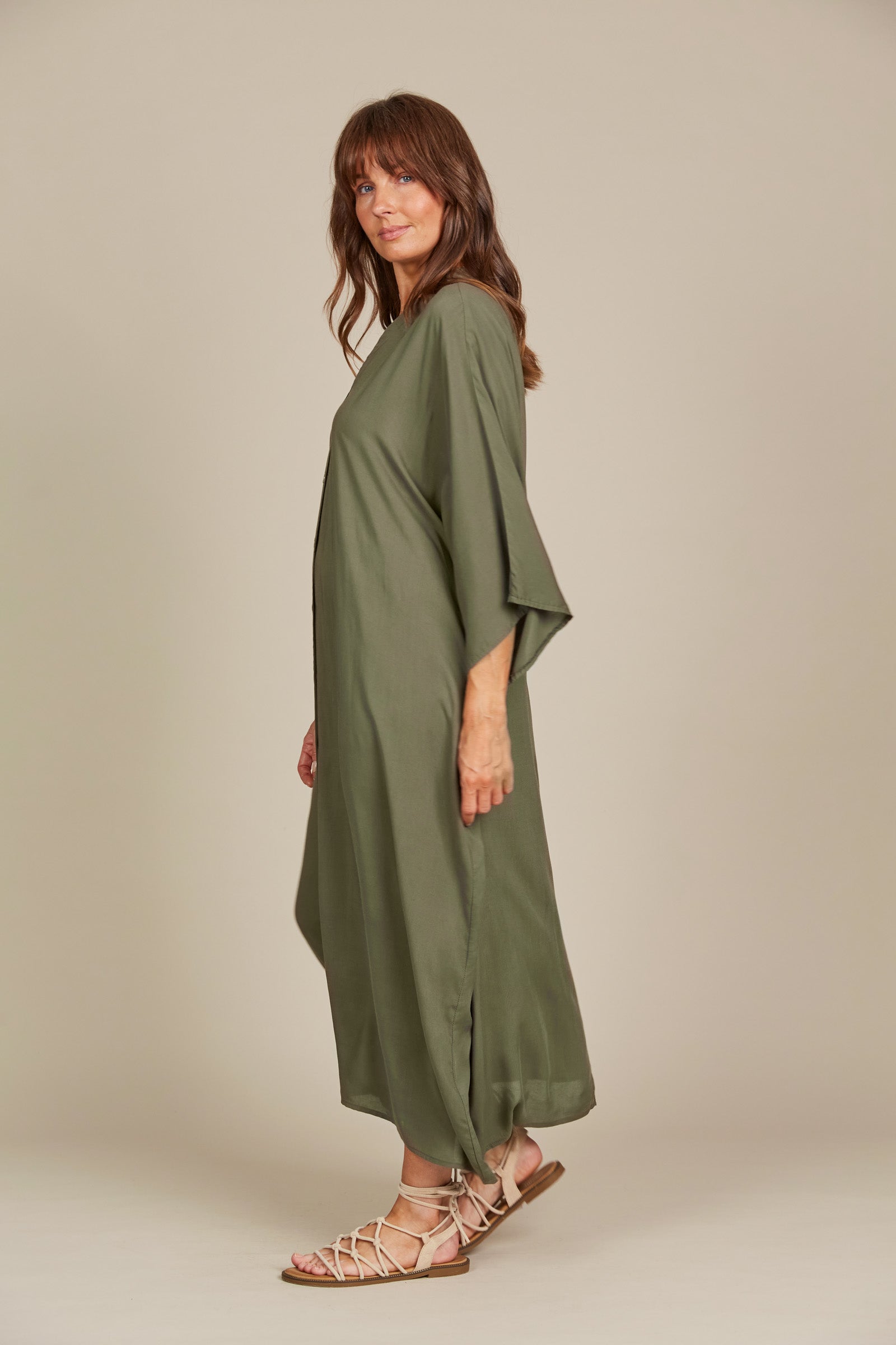 Esme Relaxed Dress - Olive - Isle of Mine Clothing - Dress Maxi One Size