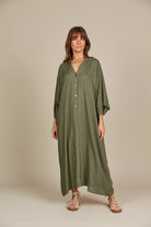 Esme Relaxed Dress - Olive - Isle of Mine Clothing - Dress Maxi One Size