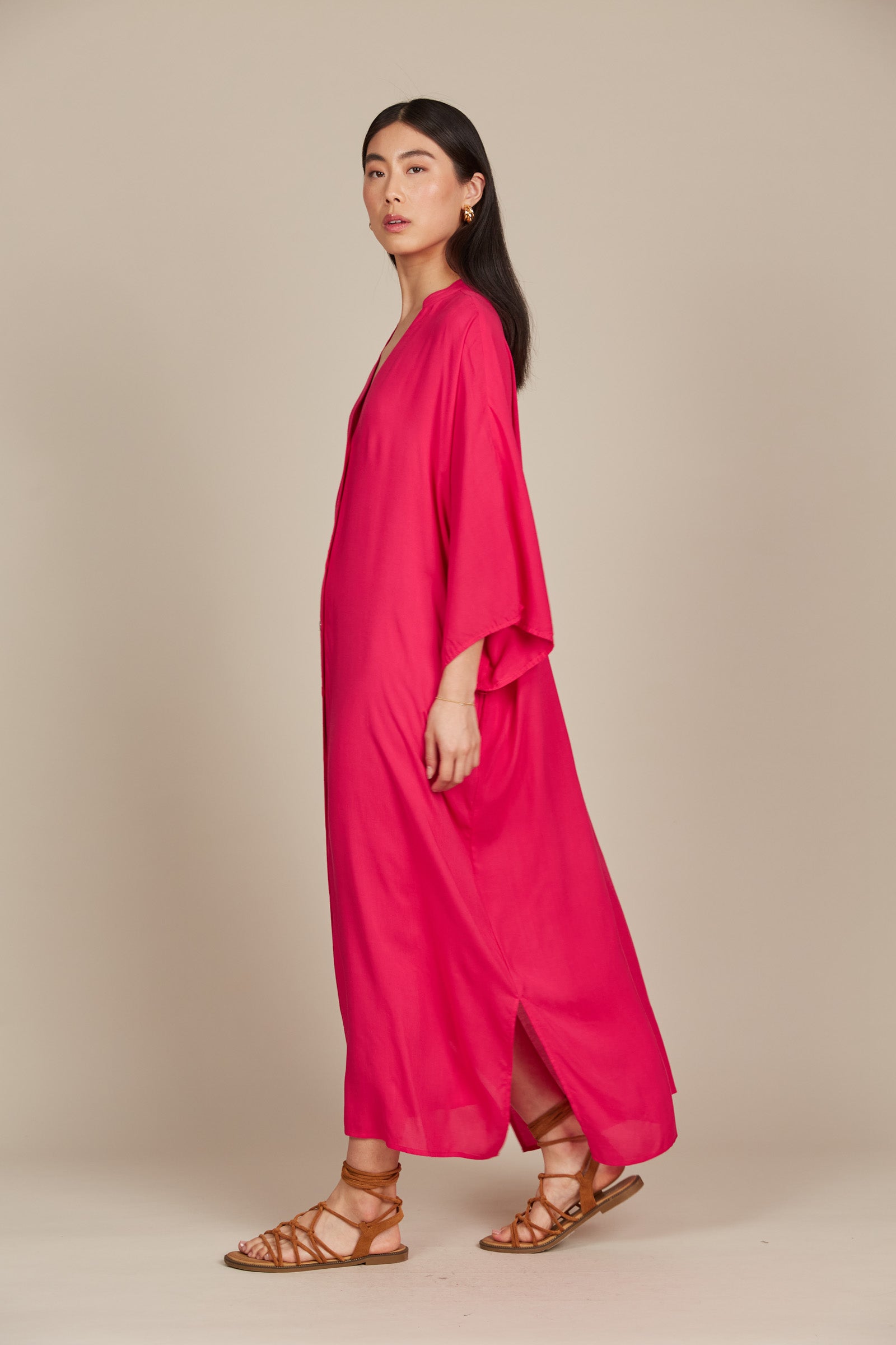 Esme Relaxed Dress - Raspberry - Isle of Mine Clothing - Dress Maxi One Size