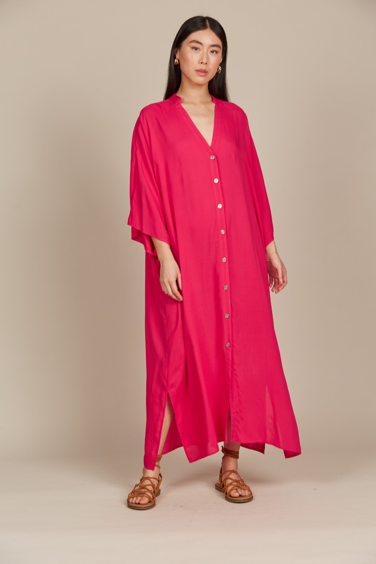 Esme Relaxed Dress - Raspberry - Isle of Mine Clothing - Dress Maxi One Size