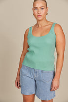 Adele Tank - Seafoam - Isle of Mine Clothing - Knit Top Sleeveless