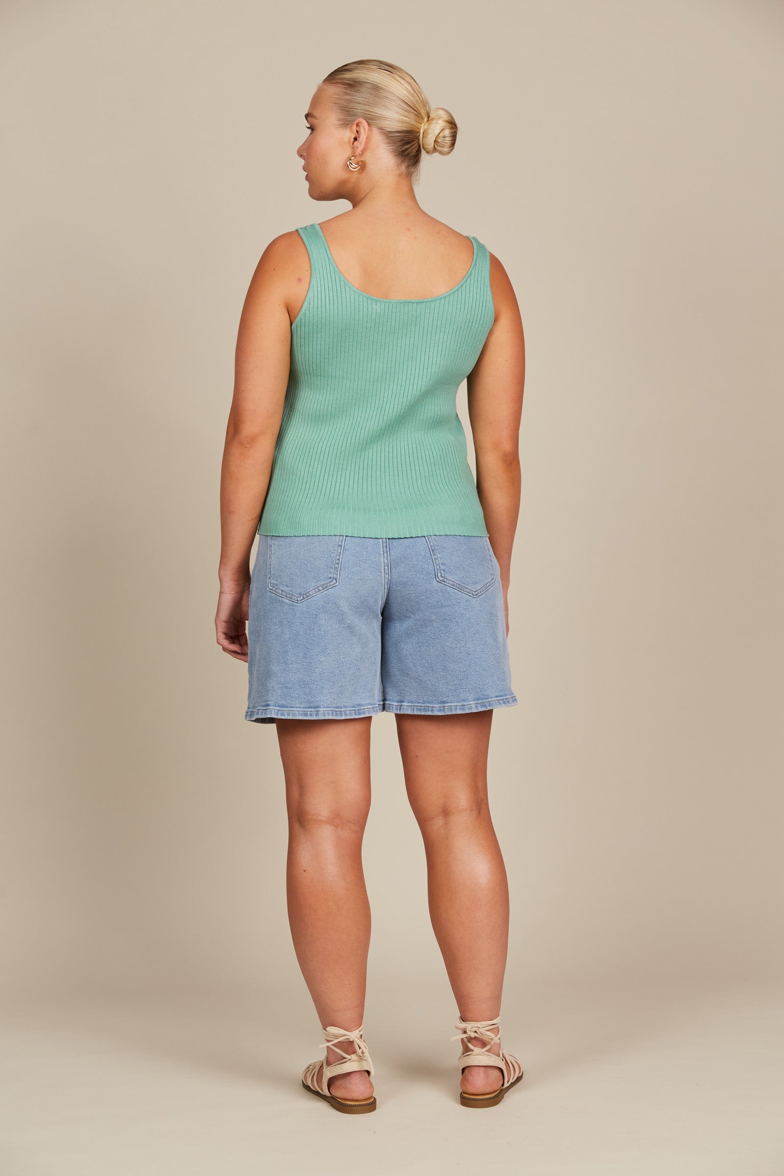 Adele Tank - Seafoam - Isle of Mine Clothing - Knit Top Sleeveless