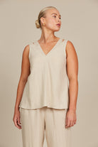 Amelie Tank - Canvas - Isle of Mine Clothing - Top Sleeveless Linen