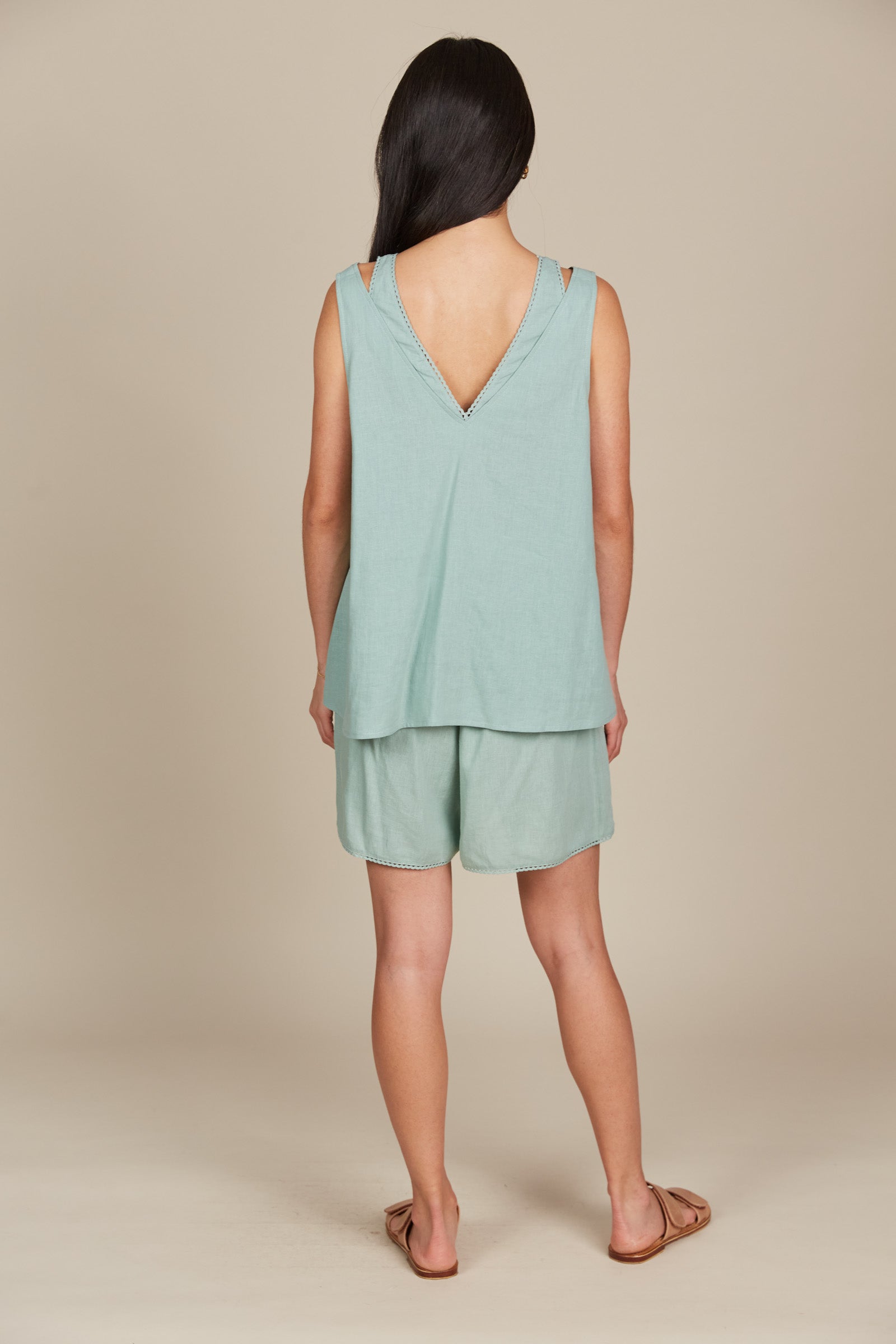 Amelie Tank - Seafoam - Isle of Mine Clothing - Top Sleeveless Linen