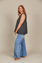 Amelie Tank - Graphite - Isle of Mine Clothing - Top Sleeveless Linen