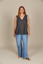 Amelie Tank - Graphite - Isle of Mine Clothing - Top Sleeveless Linen