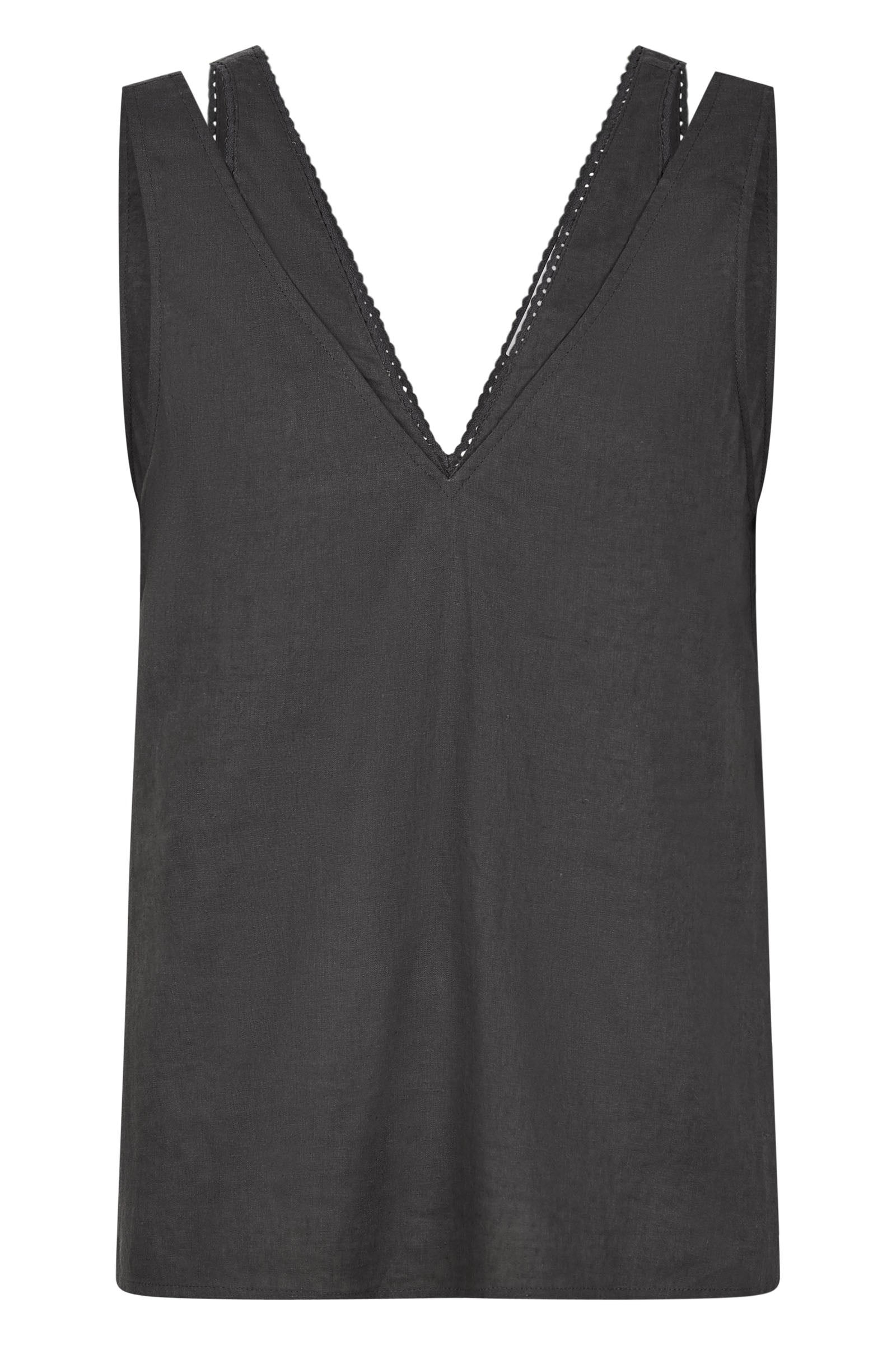 Amelie Tank - Graphite - Isle of Mine Clothing - Top Sleeveless Linen