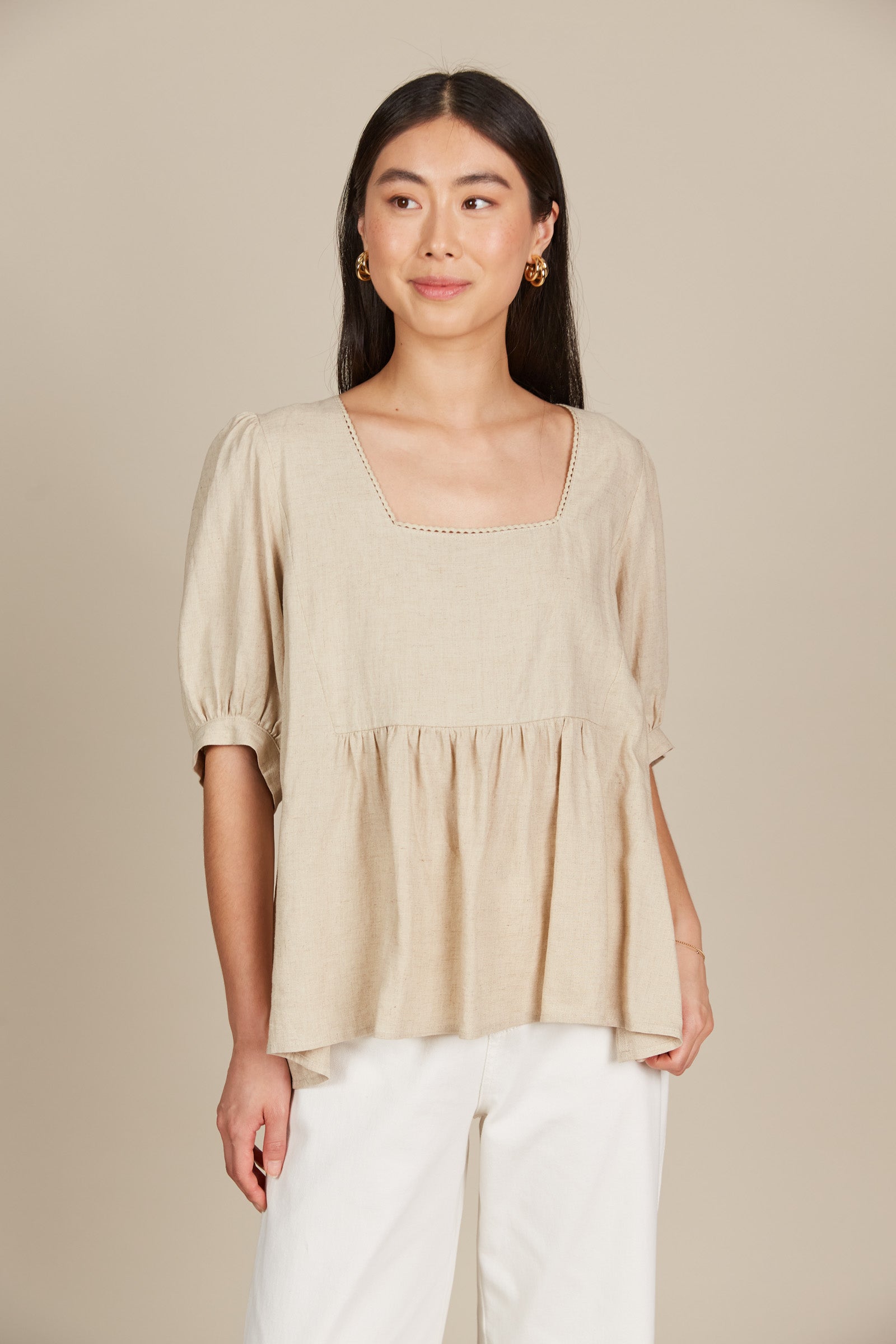 Amelie Top - Canvas - Isle of Mine Clothing - Top Tshirt S/S Linen