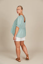 Amelie Top - Seafoam - Isle of Mine Clothing - Top Tshirt S/S Linen