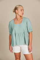 Amelie Top - Seafoam - Isle of Mine Clothing - Top Tshirt S/S Linen